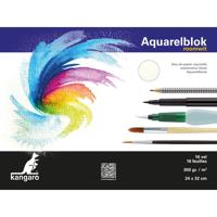 Aquarelblok 24x32cm 16 vel 300 gram roomwit Kangaro