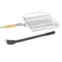 BBQ/barbecue grill mand 63 cm incl. schoonmaakborstel - thumbnail