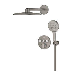 Grohe Smartcontrol Thermostatisch Inbouw Douchekraan Shower-Set Rond Hard Graphite Geborsteld