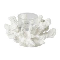 Waxinelichthouder koraal - wit - 7.5x14x12 cm Waxinelichthouder koraal - wit - 7.5x14x12 cm