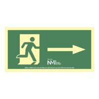 Bord Normaluz Evacuación flecha derecha PVC 32 x 16 cm