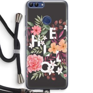 Hello in flowers: Huawei P Smart (2018) Transparant Hoesje met koord