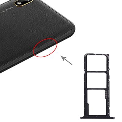 SIM-kaart lade + SIM-kaart lade + micro SD-kaart lade voor Huawei Y5 (2019) (zwart)