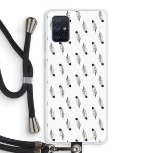 Pluimen: Samsung Galaxy A71 Transparant Hoesje met koord