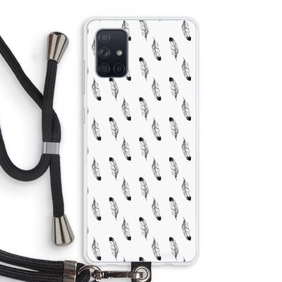 Pluimen: Samsung Galaxy A71 Transparant Hoesje met koord