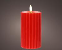 Kaars LED vlam Ribbel 15cm Rood