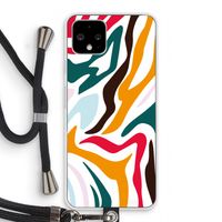 Colored Zebra: Pixel 4 Transparant Hoesje met koord Colored Zebra: Pixel 4 Transparant Hoesje met koord