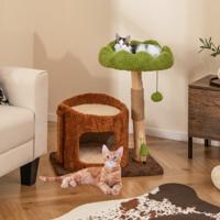 Krabpaal Katten Kattenboom met Kattenhol in Boomgatvorm Massief Hout Kattentoren met Jute Zuil Ligoppervlakken Bal Kattenmeubel