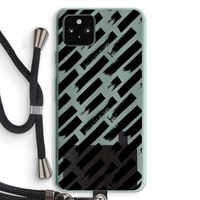 Zwarte vegen: Pixel 5a 5G Transparant Hoesje met koord