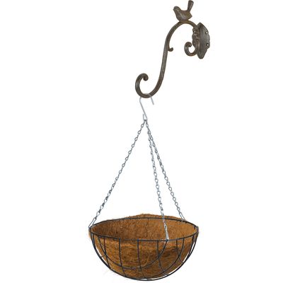 Hanging basket 30 cm met ijzeren muurhaak en kokos inlegvel