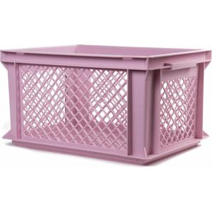 Fietskrat - oudroze - lichtgewicht - 40 x 30 x 22 cm - melkkrat - roze
