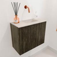 Toiletmeubel Mondiaz Joya Dlux | 50 cm | Meubelkleur Shadow | Faye wastafel Ostra Wasbak Rechts | Zonder kraangat(en)