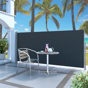 VidaXL Windscherm uittrekbaar 140x300 cm zwart