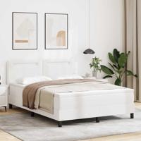 Bedframe met matras met matras Wit 140 x 190 cm Kunstleer