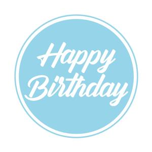 Bierviltjes/onderzetters Happy Birthday - 10x stuks - lichtblauw - D10 cm - Verjaardag versiering