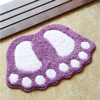 Voet-vormige anti slip Shaggy zacht water absorptie slaapkamer badkamer tapijt mat grootte: 40x60cm (paars)