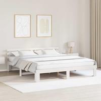Bedframe met hoofdbord Wit 180x200 cm van Massief Grenenhout