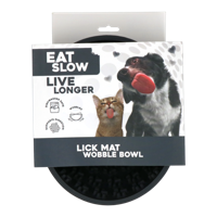 Eat Slow Live Longer Lick Mat Wobble Bowl Grey