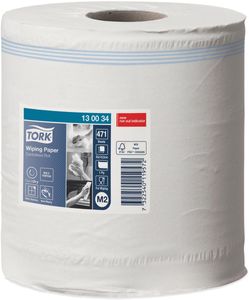 Tork Wiping poetspapier, centerfeed, 1-laags, systeem M2, wit