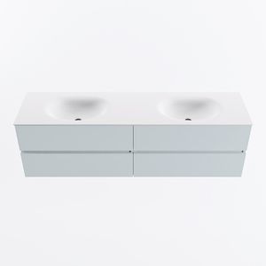 MONDIAZ VICA 170cm badmeubel onderkast Clay 4 lades. Wastafel MOON dubbel 2 kraangaten, kleur Talc.