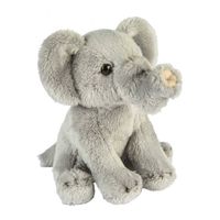 Pluche grijze olifant knuffel 15 cm speelgoed - Knuffeldier - thumbnail