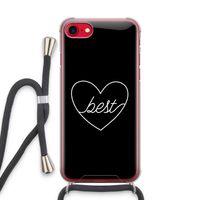 Best heart black: iPhone SE 2020 Transparant Hoesje met koord