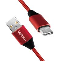 LogiLink CU0148 USB-kabel 1 m USB 2.0 USB A USB C Zwart, Rood - thumbnail