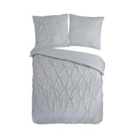 Pure Dekbedovertrek "luxe stiksel plooien" - Zilver - (135x200 cm) - Microfiber