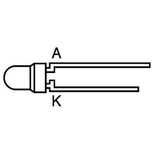 Kingbright L934YC Bedrade LED Geel Rond 3 mm 10 mcd 50 ° 20 mA 2.1 V