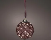 Lumineo micro LED bal bruin 40 lampjes Ø 20cm, warm wit