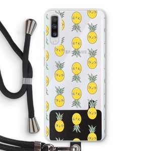 Ananas: Samsung Galaxy A70 Transparant Hoesje met koord