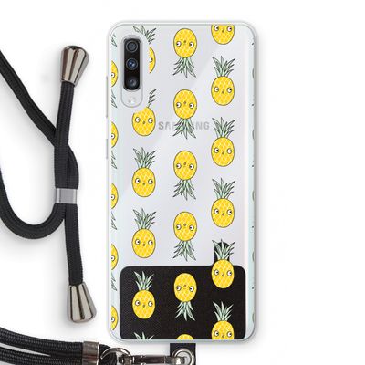 Ananas: Samsung Galaxy A70 Transparant Hoesje met koord
