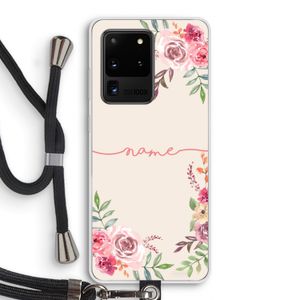 Rozen: Samsung Galaxy S20 Ultra Transparant Hoesje met koord