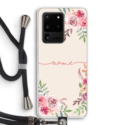 Rozen: Samsung Galaxy S20 Ultra Transparant Hoesje met koord