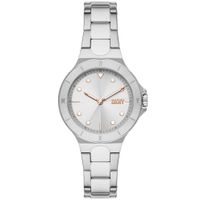 DKNY NY6641 Horloge Chambers staal zilver-en rosekleurig 34 mm