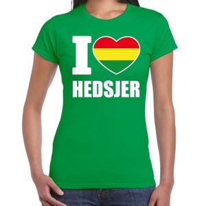 Carnaval I love Hedsjer t-shirt groen voor dames