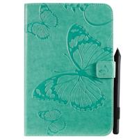 Voor iPad mini 2019 & 4 & 3 & 2 & 1 gedrukt afdrukken Butterfly patroon horizontale Flip PU lederen draagtas met houder & kaartsleuven & portemonnee &