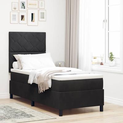 Boxspring bed met matras Zwart 80 x 200 cm Fluweel