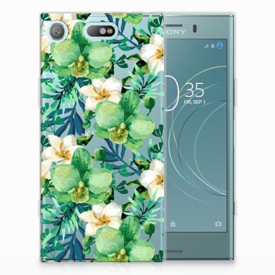 Sony Xperia XZ1 Compact | TPU Case | Orchidee Groen Sony Xperia XZ1 Compact | TPU Case | Orchidee Groen