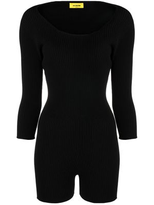 AERON combishort nervurée à encolure ronde - Noir
