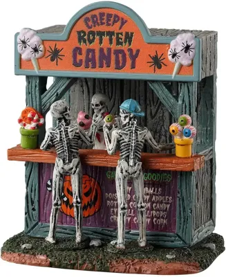Lemax rotten candy stand tafereel Spooky Town 2023