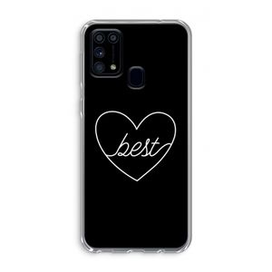 Best heart black: Samsung Galaxy M31 Transparant Hoesje