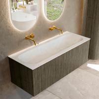 Badmeubel Mondiaz Kurve-Dlux | 120 cm cm | Meubelkleur Shadow | Wastafelkleur Opalo | Solid surface | Wasbak midden spoelbak | Zonder kraangat(en)