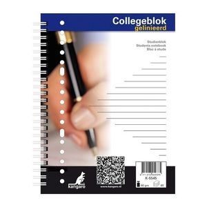 A5 collegeblok gelinieerd    -