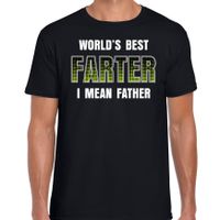Worlds best farter i mean father / beste scheten later fun t-shirt zwart voor heren