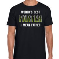 Worlds best farter i mean father / beste scheten later fun t-shirt zwart voor heren - thumbnail