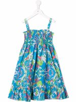 Versace Kids robe évasée à motif cachemire - Bleu