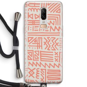 Marrakech Pink: OnePlus 6 Transparant Hoesje met koord