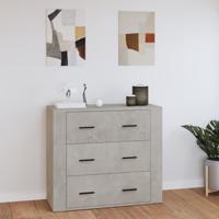 Dressoir 80x33x70 cm bewerkt hout betongrijs