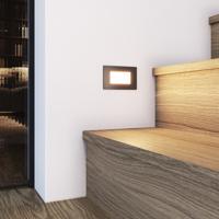 HOFTRONIC™ Dillon LED Inbouw wandlamp Zwart - Wand Inbouwspot rechthoek - 3 Watt 340 Lumen - 3000K warm wit - IP54-waterdicht - Trapverlichting - Muurspot